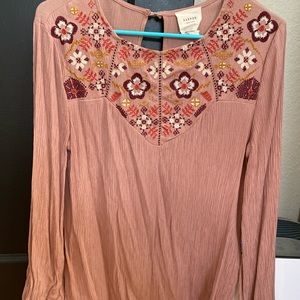 Francesca’s pink blouse, worn twice